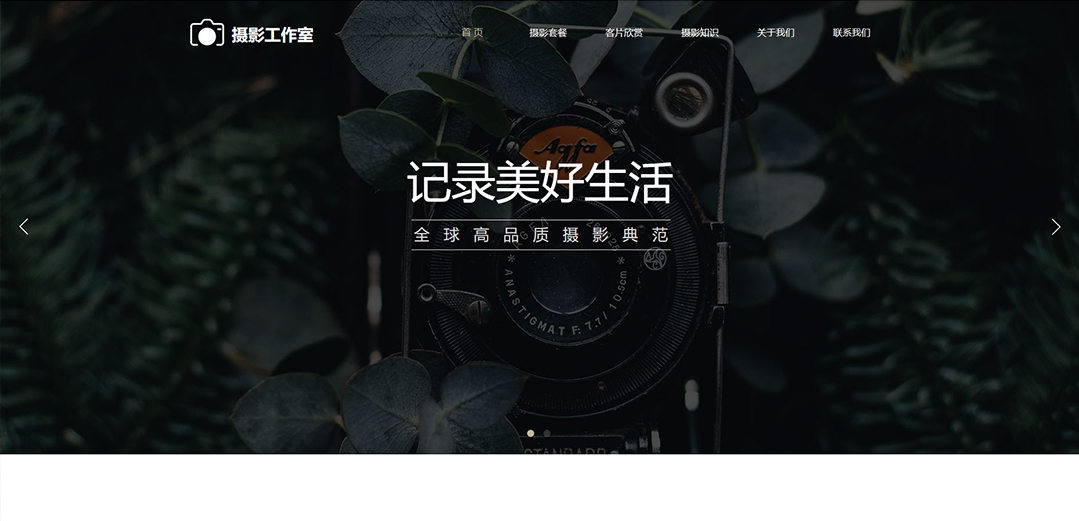 (帶手機版數據同步)自適應攝影沖印類攝影工作室通用網站模板